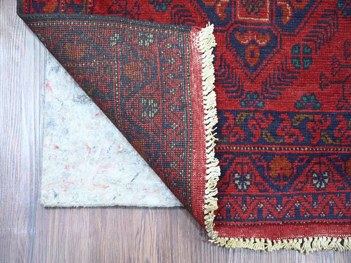 2'6" x 9'4" New Hand Knotted Red Wool Runner Oriental Rug - MOA10220717