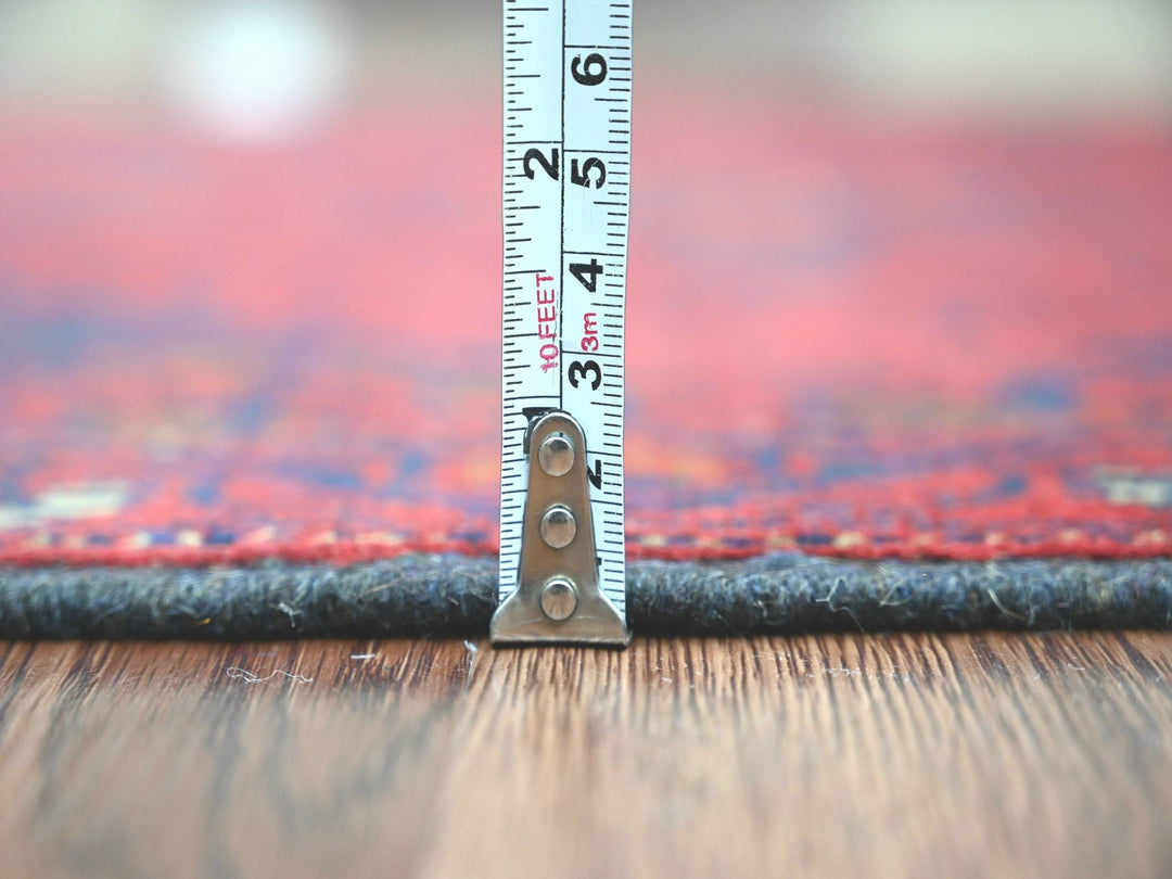 2'6" x 9'4" New Hand Knotted Red Wool Runner Oriental Rug - MOA10220717