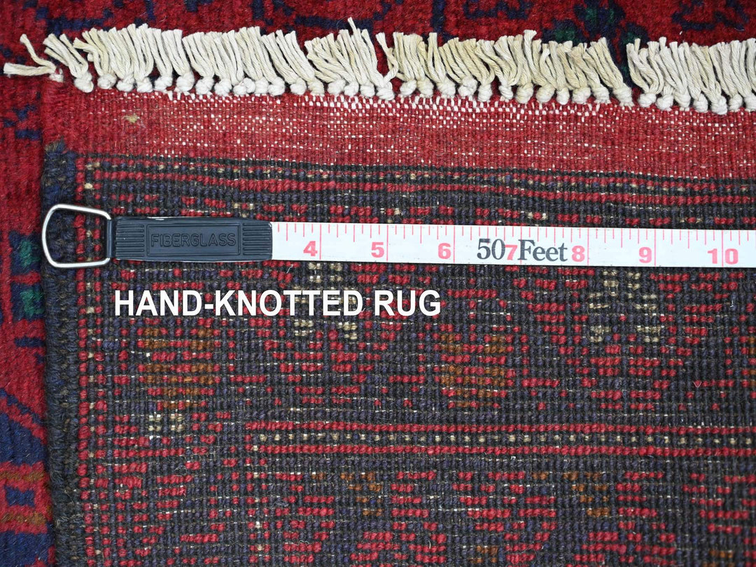 2'6" x 9'4" New Hand Knotted Red Wool Runner Oriental Rug - MOA10220717