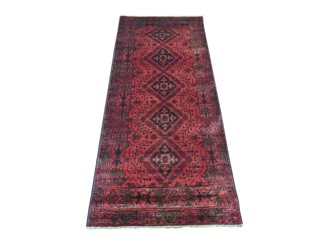 2'8" x 6'2" New Hand Knotted Red Wool Runner Oriental Rug - MOA10220723