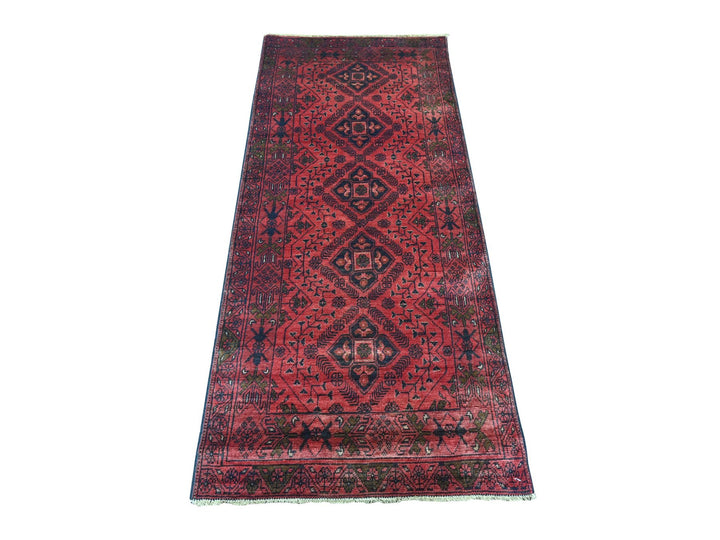 2'8" x 6'2" New Hand Knotted Red Wool Runner Oriental Rug - MOA10220723