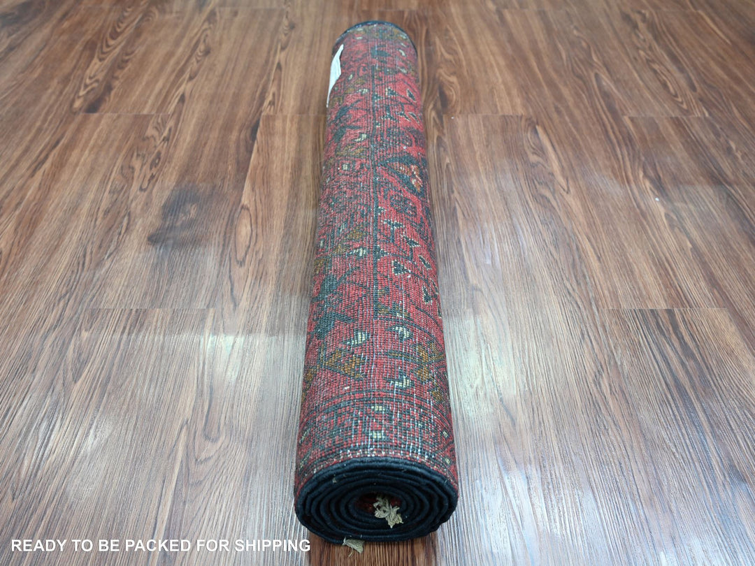 2'8" x 6'2" New Hand Knotted Red Wool Runner Oriental Rug - MOA10220723