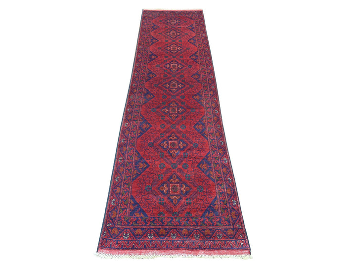 2'5" x 9'3" New Hand Knotted Red Wool Runner Oriental Rug - MOA10220724