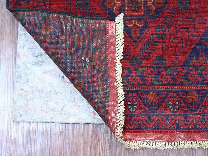 2'5" x 9'3" New Hand Knotted Red Wool Runner Oriental Rug - MOA10220724