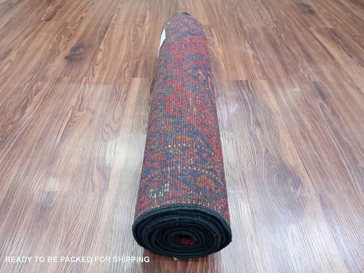 2'5" x 9'3" New Hand Knotted Red Wool Runner Oriental Rug - MOA10220724