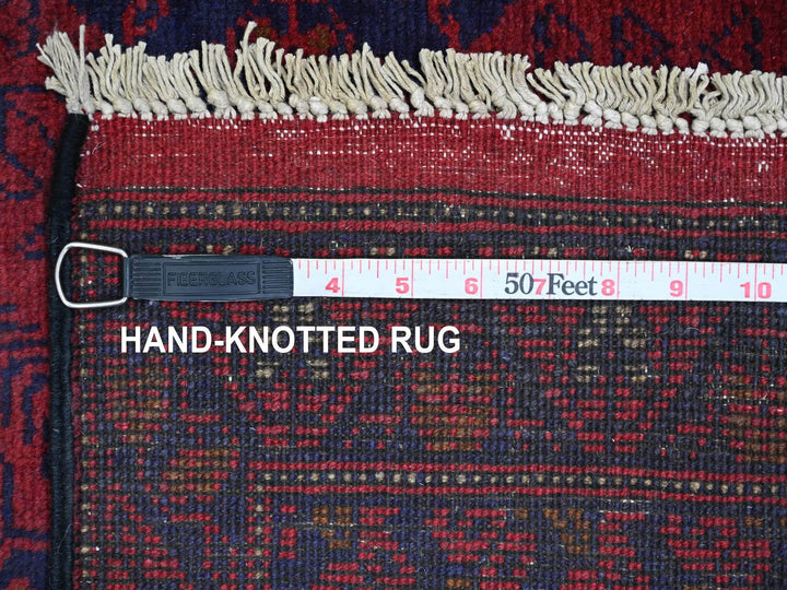 2'5" x 9'3" New Hand Knotted Red Wool Runner Oriental Rug - MOA10220724