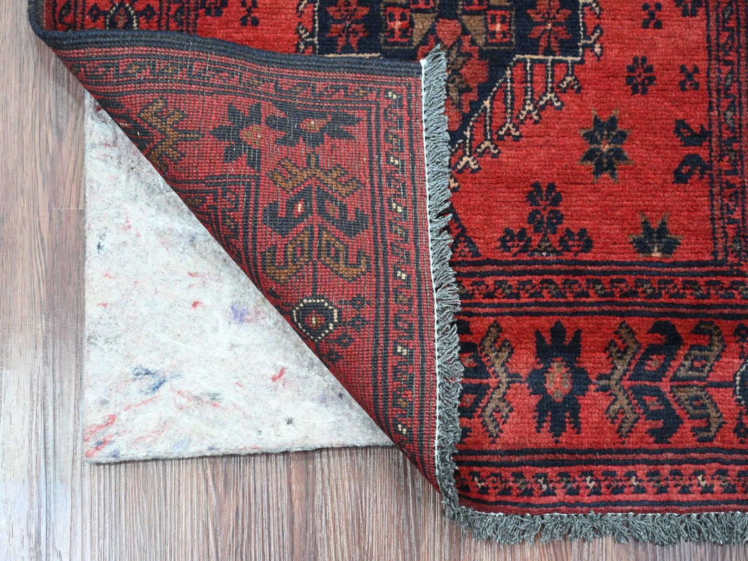 2'4" x 7'9" New Hand Knotted Red Wool Runner Oriental Rug - MOA10220725