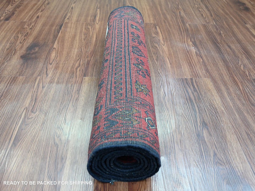 2'4" x 7'9" New Hand Knotted Red Wool Runner Oriental Rug - MOA10220725