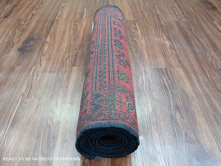 2'4" x 7'9" New Hand Knotted Red Wool Runner Oriental Rug - MOA10220725