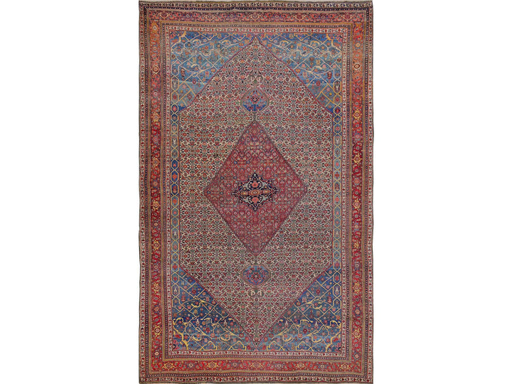 11'6" x 18'10" Vintage Hand Knotted Ivory Wool Rectangle Oriental Rug - MOA1022072