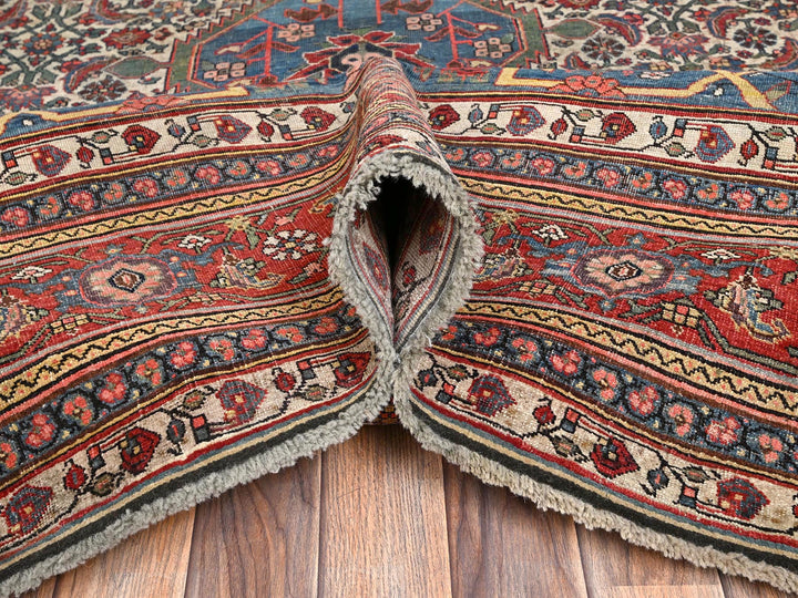 11'6" x 18'10" Vintage Hand Knotted Ivory Wool Rectangle Oriental Rug - MOA1022072