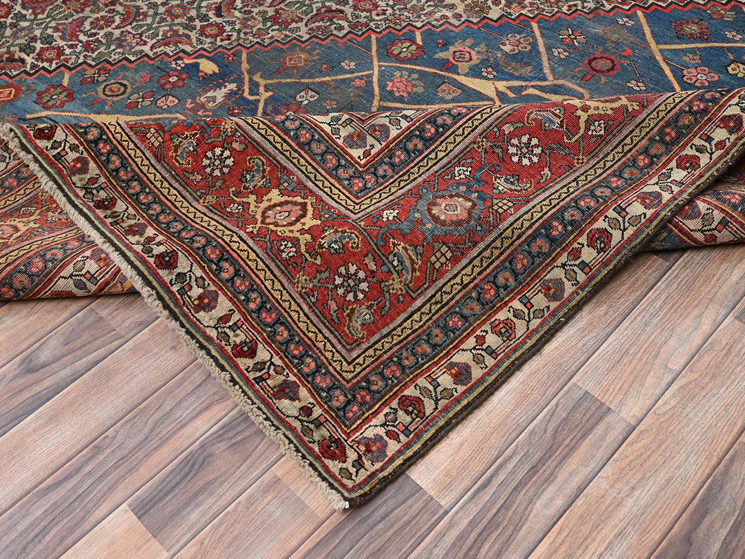 11'6" x 18'10" Vintage Hand Knotted Ivory Wool Rectangle Oriental Rug - MOA1022072