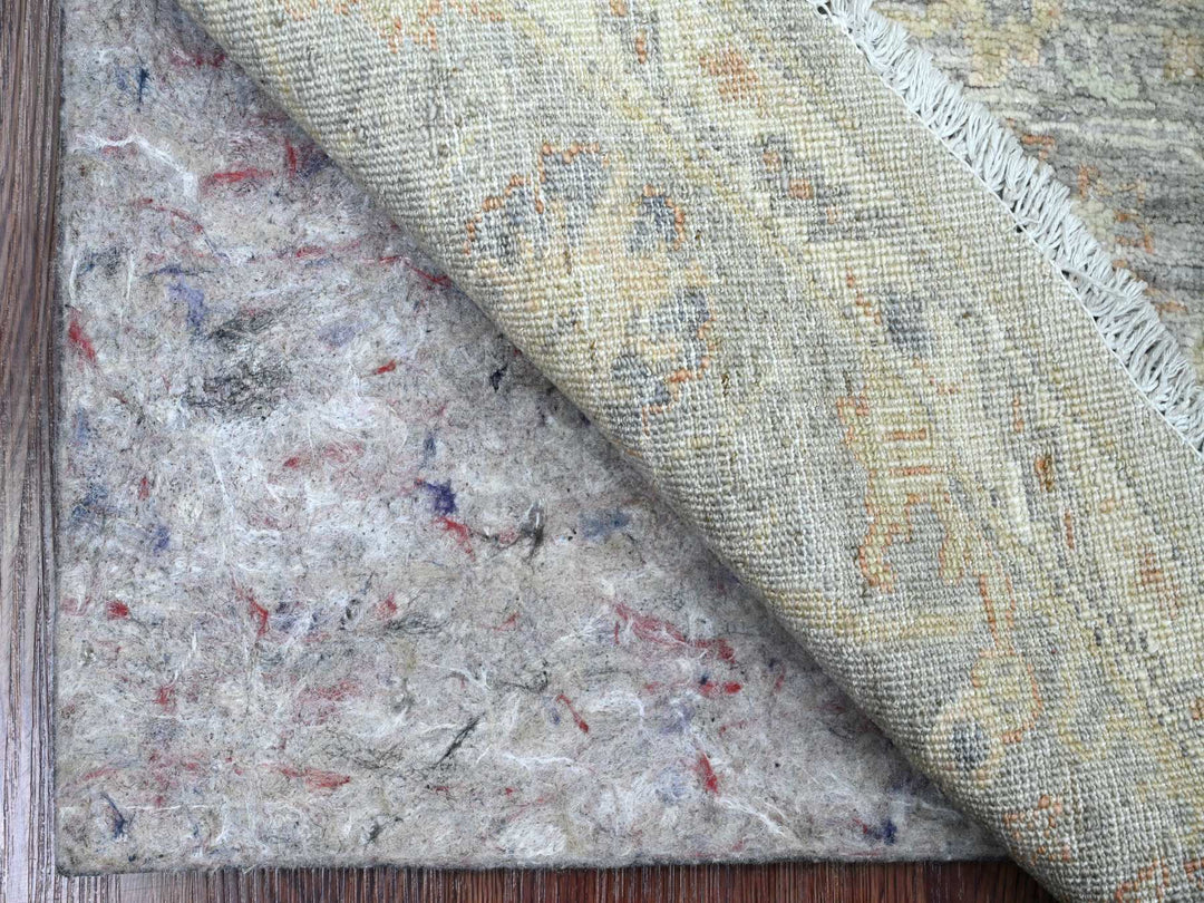 5'11" x 5'11" New Hand Knotted Grey Wool Round Oriental Rug - MOA10220730