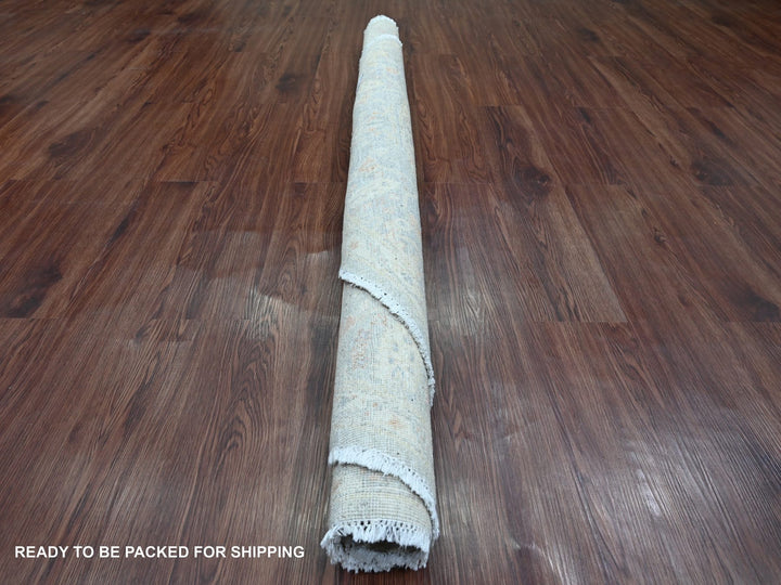 5'11" x 5'11" New Hand Knotted Grey Wool Round Oriental Rug - MOA10220730