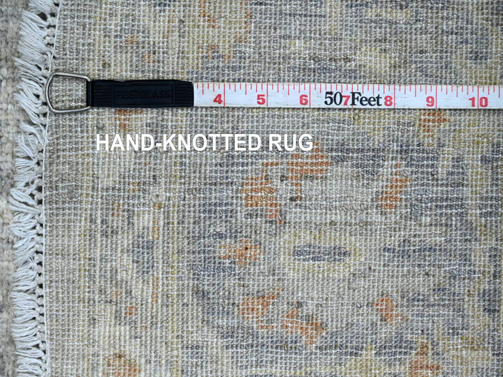 5'11" x 5'11" New Hand Knotted Grey Wool Round Oriental Rug - MOA10220730