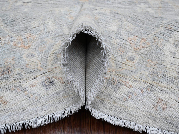 7'8" x 7'10" New Hand Knotted Grey Wool Round Oriental Rug - MOA10220731