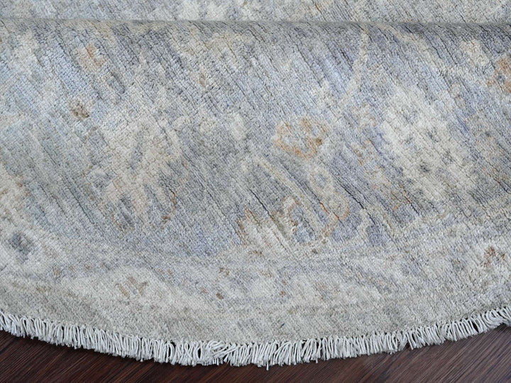 7'8" x 7'10" New Hand Knotted Grey Wool Round Oriental Rug - MOA10220731