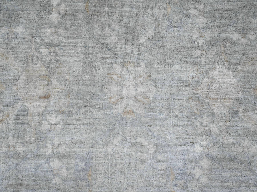 7'8" x 7'10" New Hand Knotted Grey Wool Round Oriental Rug - MOA10220731