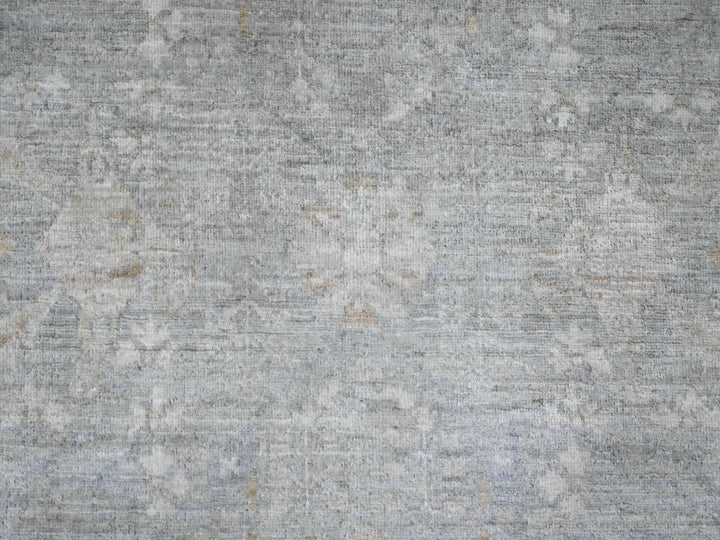 7'8" x 7'10" New Hand Knotted Grey Wool Round Oriental Rug - MOA10220731