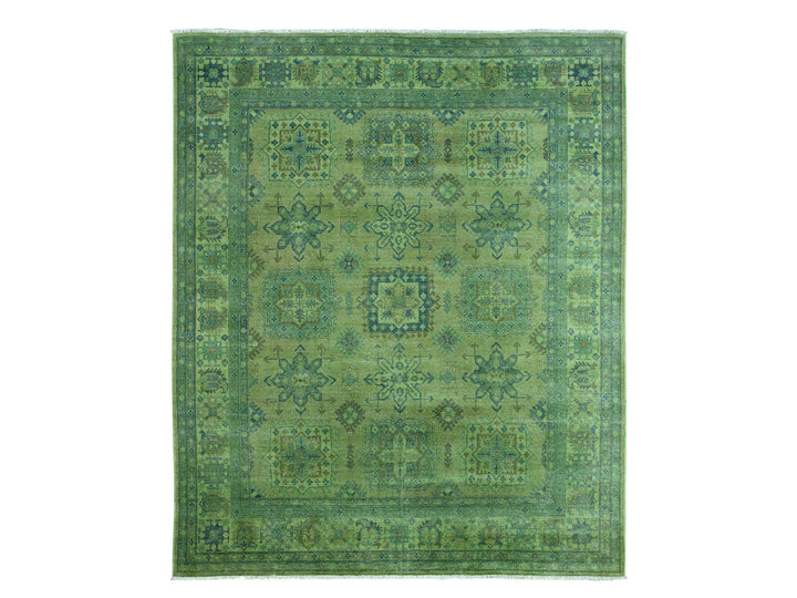 8'0" x 9'7" New Hand Knotted Overdyed Wool Rectangle Oriental Rug - MOA10220735