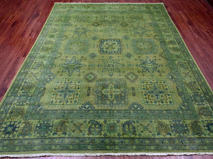 8'0" x 9'7" New Hand Knotted Overdyed Wool Rectangle Oriental Rug - MOA10220735