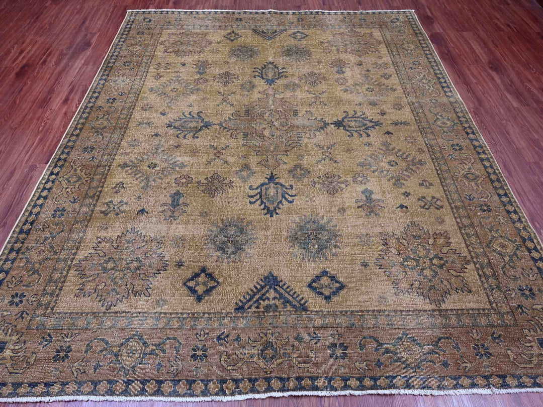 8'0" x 9'1" New Hand Knotted Overdyed Wool Square Oriental Rug - MOA10220736