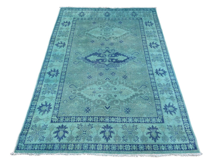 4'8" x 6'6" New Hand Knotted Overdyed Wool Rectangle Oriental Rug - MOA10220737