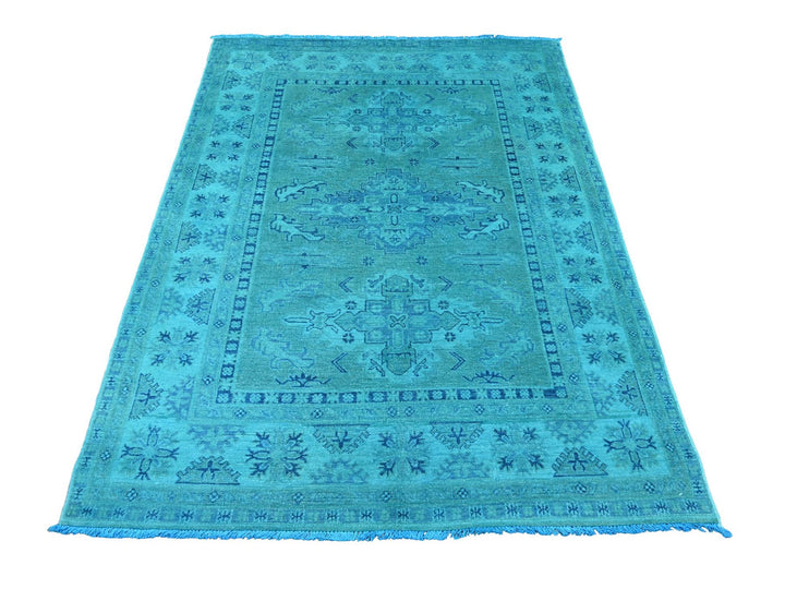 4'10" x 6'3" New Hand Knotted Overdyed Wool Rectangle Oriental Rug - MOA10220738