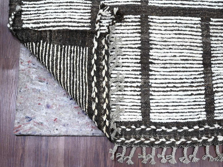 6'6" x 8'11" New Hand Knotted Ivory Wool Rectangle Oriental Rug - MOA10220743