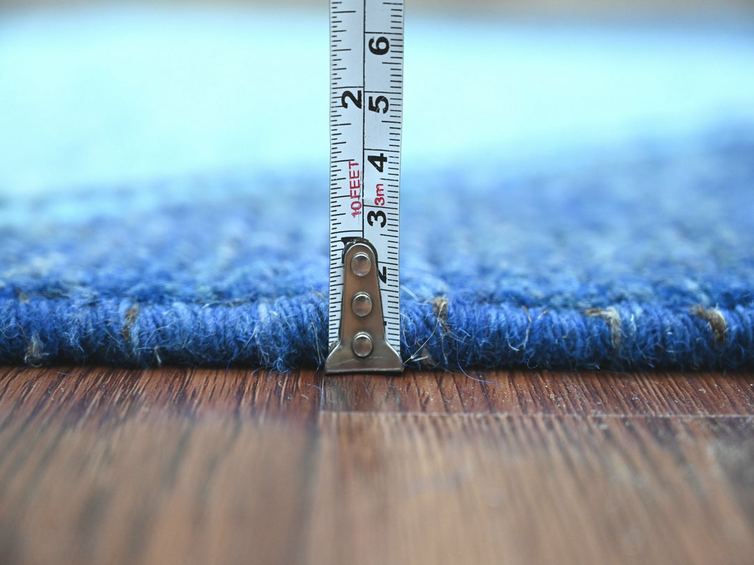 2'10" x 10'3" New Hand Knotted Blue Wool Runner Oriental Rug - MOA10220746