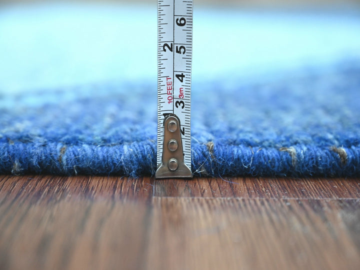 2'10" x 10'3" New Hand Knotted Blue Wool Runner Oriental Rug - MOA10220746
