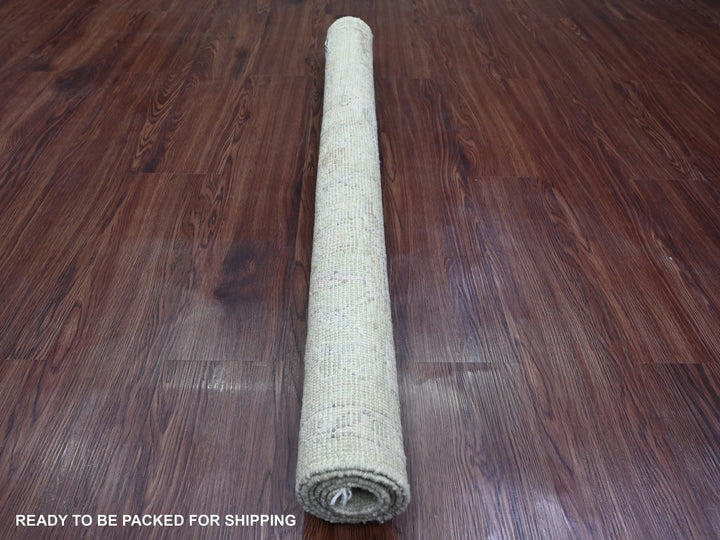 4'1" x 4'2" New Hand Knotted Green Wool Square Oriental Rug - MOA10220752
