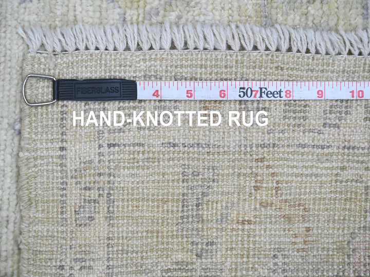 4'1" x 4'2" New Hand Knotted Green Wool Square Oriental Rug - MOA10220752