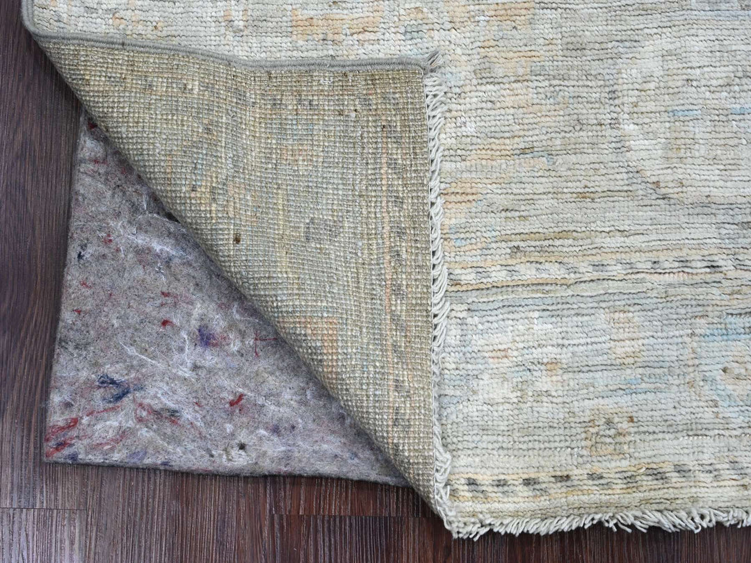 3'11" x 6'0" New Hand Knotted Grey Wool Rectangle Oriental Rug - MOA10220753