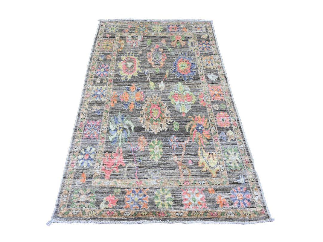 3'9" x 6'4" New Hand Knotted Brown Wool Rectangle Oriental Rug - MOA10220754