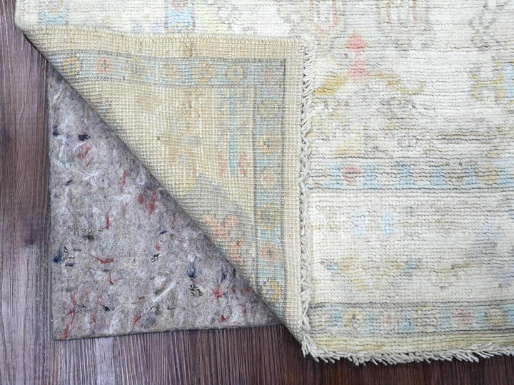 3'11" x 6'0" New Hand Knotted Ivory Wool Rectangle Oriental Rug - MOA10220755