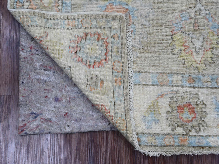 4'3" x 6'2" New Hand Knotted Green Wool Rectangle Oriental Rug - MOA10220756