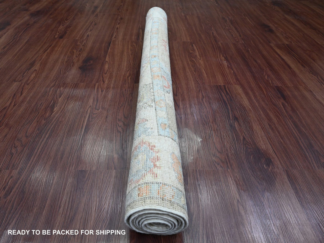4'3" x 6'2" New Hand Knotted Green Wool Rectangle Oriental Rug - MOA10220756