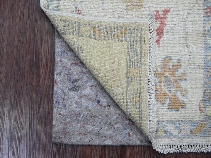 1'11" x 2'11" New Hand Knotted Ivory Wool Rectangle Oriental Rug - MOA10220757