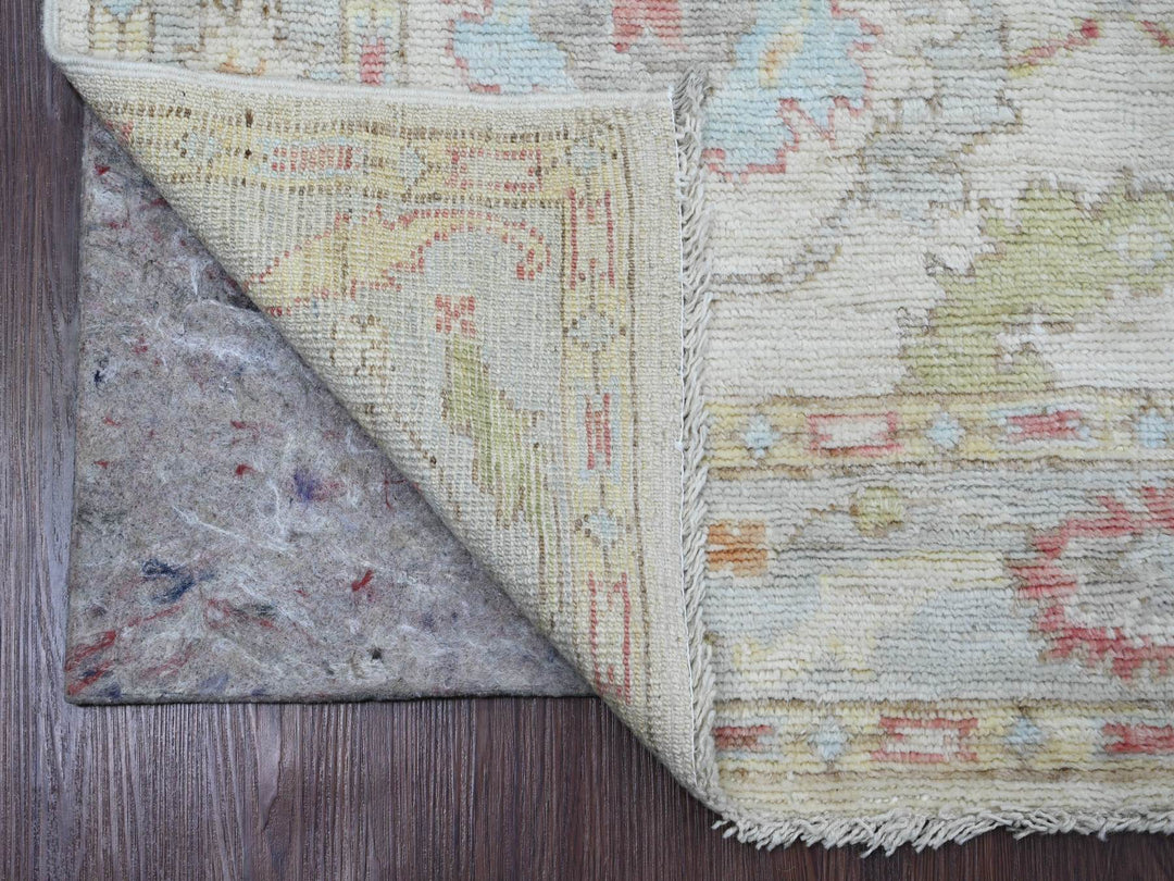 3'10" x 5'10" New Hand Knotted Ivory Wool Rectangle Oriental Rug - MOA10220763