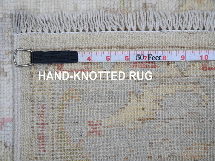 3'10" x 5'10" New Hand Knotted Ivory Wool Rectangle Oriental Rug - MOA10220763