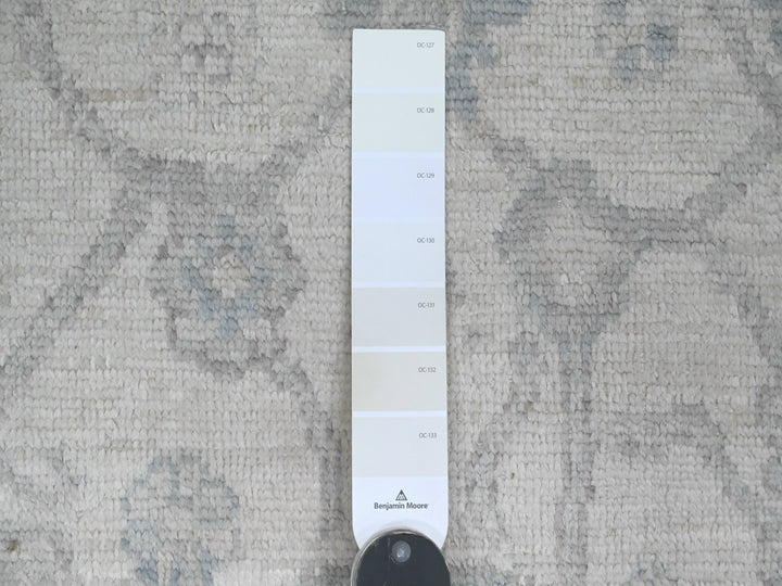 3'11" x 12'2" New Hand Knotted Ivory Wool Runner Oriental Rug - MOA10220764