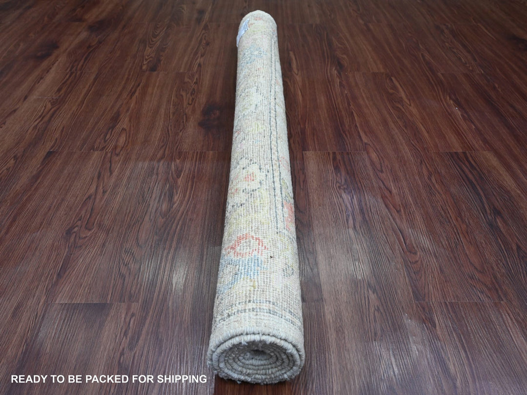 4'2" x 5'7" New Hand Knotted Grey Wool Rectangle Oriental Rug - MOA10220765