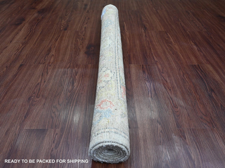 4'2" x 5'7" New Hand Knotted Grey Wool Rectangle Oriental Rug - MOA10220765