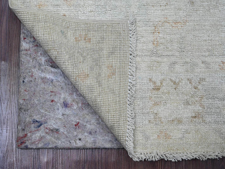 3'11" x 5'11" New Hand Knotted Grey Wool Rectangle Oriental Rug - MOA10220766