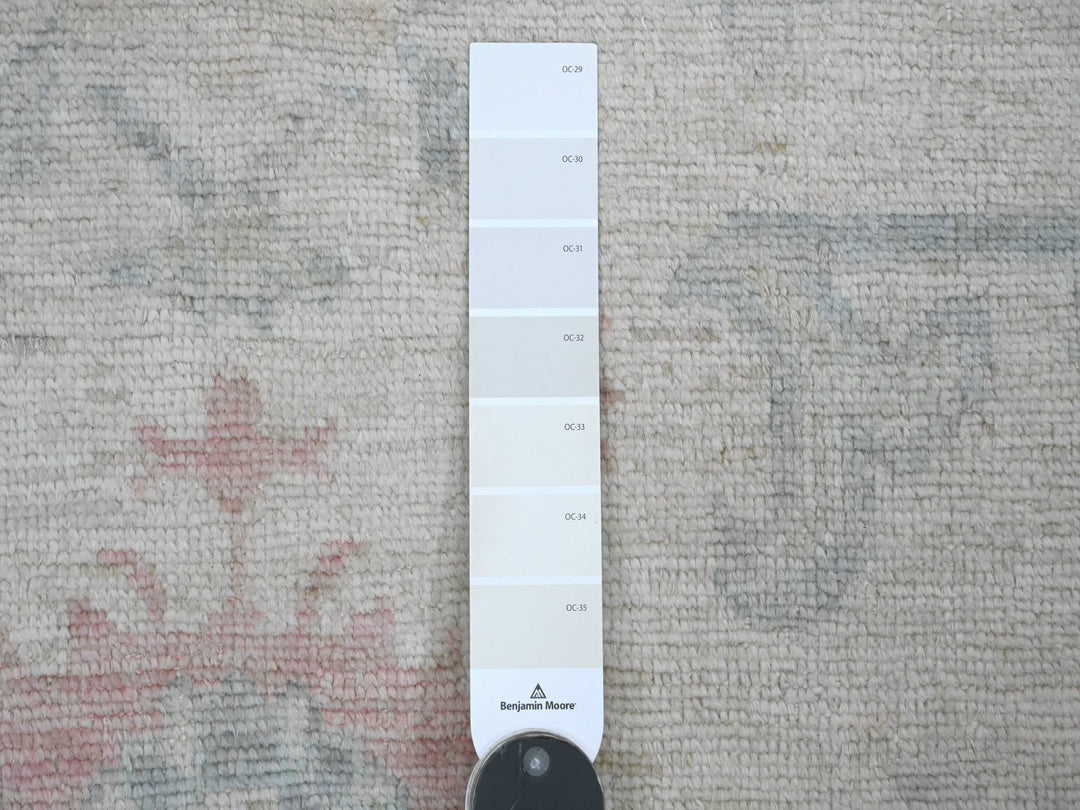 3'10" x 10'0" New Hand Knotted Ivory Wool Runner Oriental Rug - MOA10220767