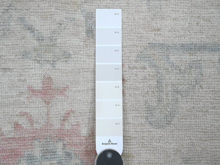 3'10" x 10'0" New Hand Knotted Ivory Wool Runner Oriental Rug - MOA10220767