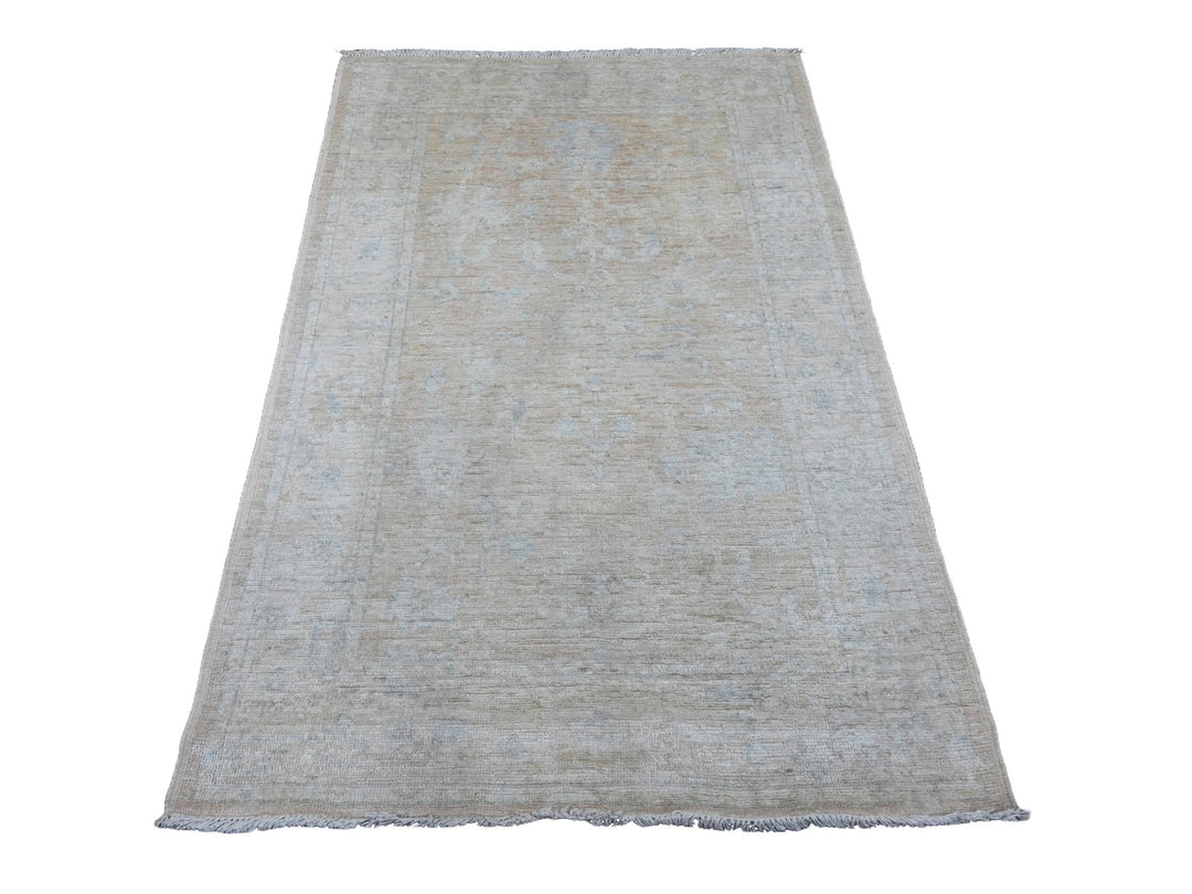 3'11" x 5'9" New Hand Knotted Brown Wool Rectangle Oriental Rug - MOA10220768