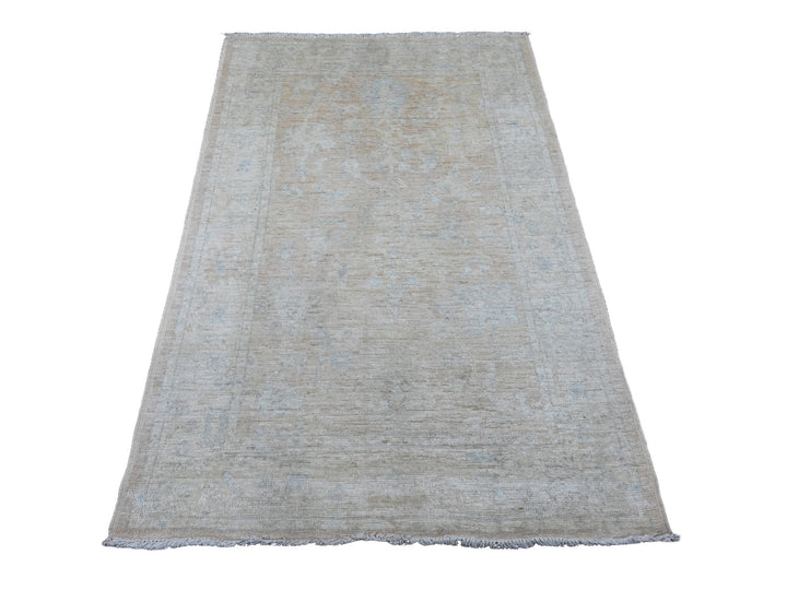3'11" x 5'9" New Hand Knotted Brown Wool Rectangle Oriental Rug - MOA10220768