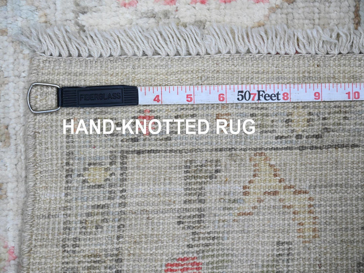 3'11" x 4'2" New Hand Knotted Ivory Wool Square Oriental Rug - MOA10220769